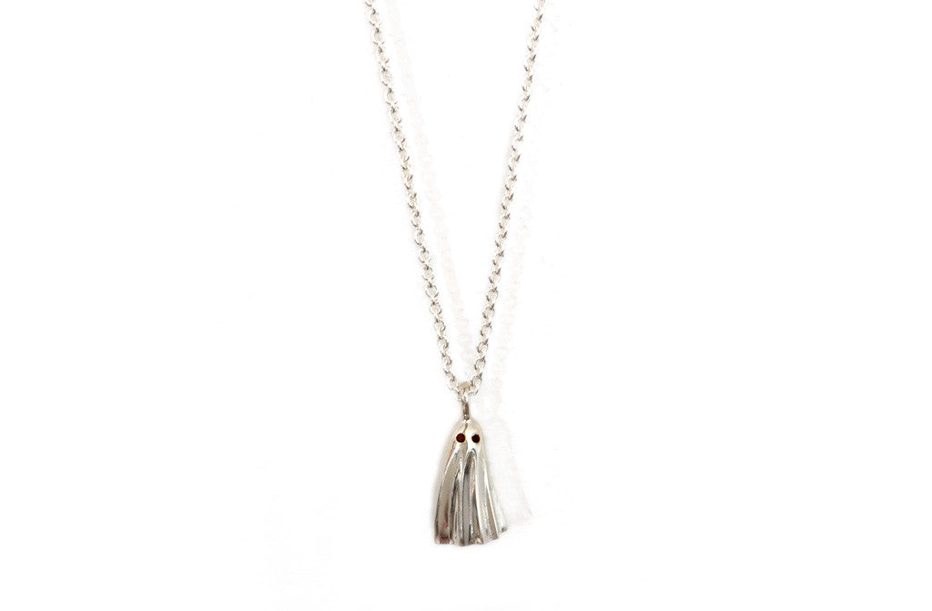 Silver Ghost Boo Necklace